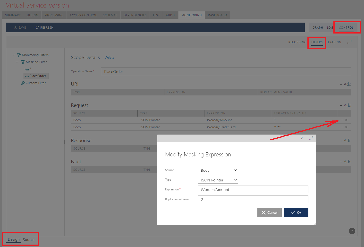 Monitoring Filters Design