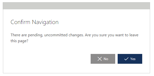 Confirm Navigation dialog box