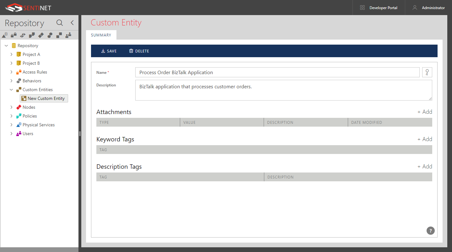 Registering new Custom Entity object