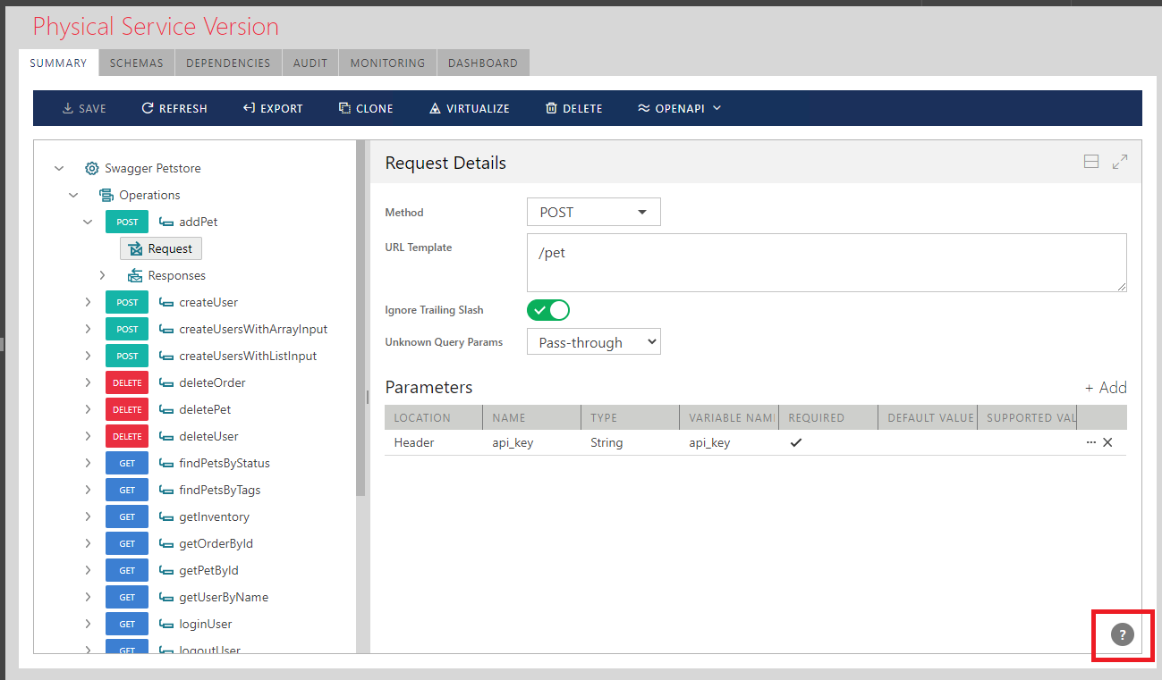 Help button on a regular screen