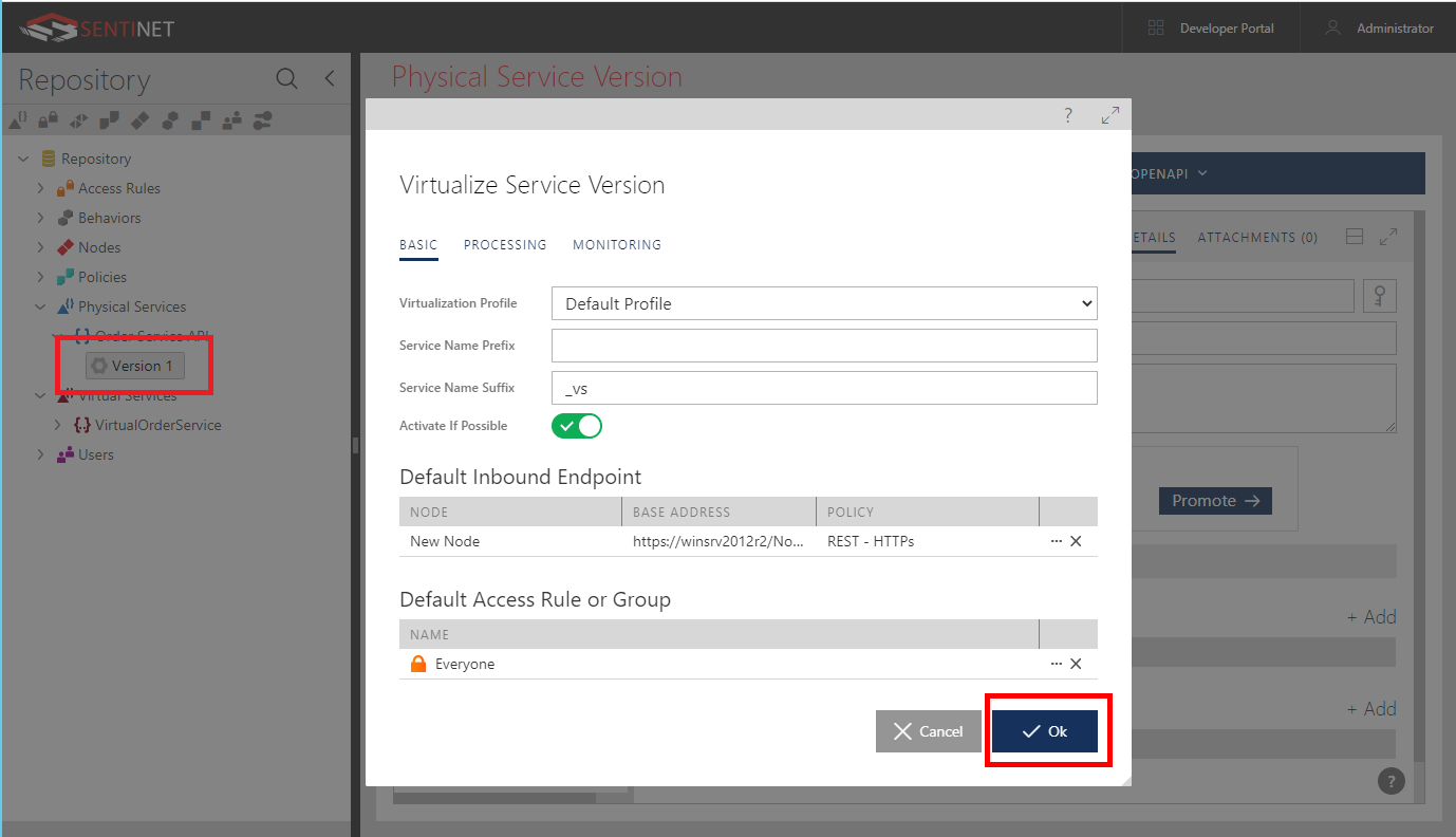 Virtualize Service Version